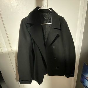 Men’s black pea coat size L